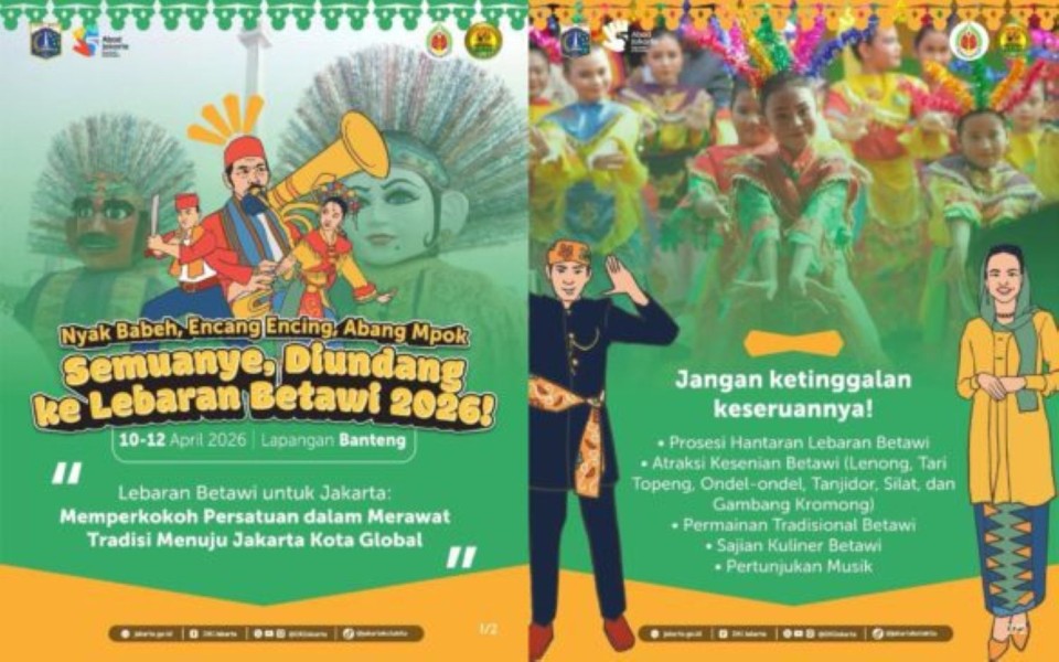 Ada Lebaran Betawi 2026 10  hingga 12 April 2026 di Lapangan Banteng, Ini Rute Alternatifnya